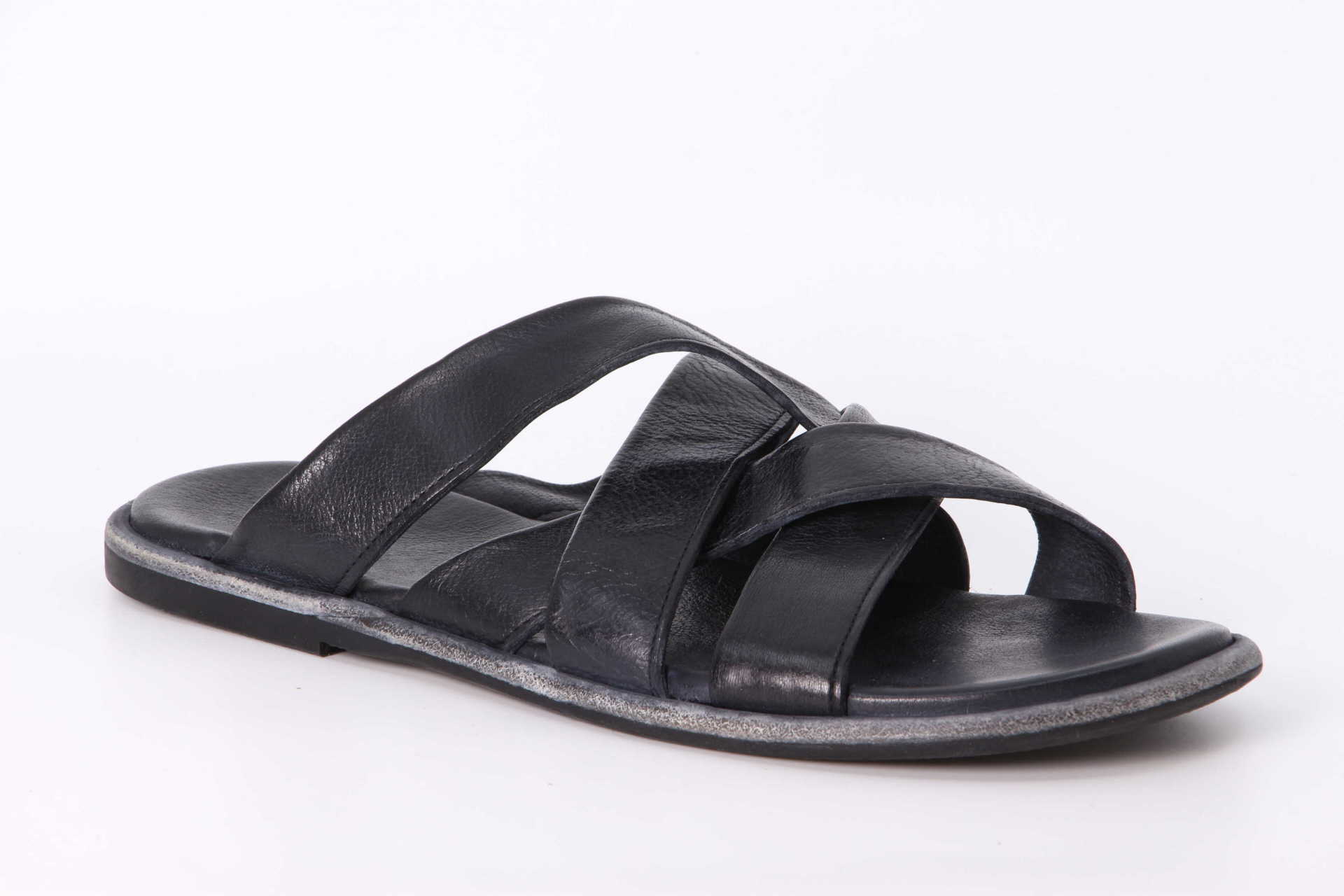 Lederpantoletten nero